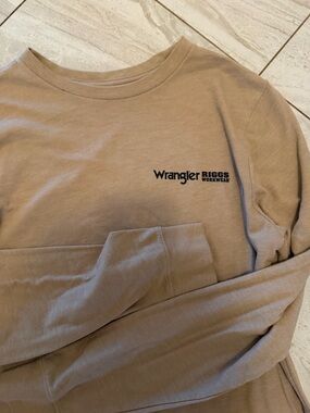 Wrangler Tan Long Sleeve Logo Tee